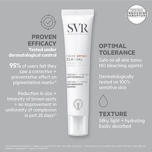 SVR/ Clairial Cream SPF 50+ 40ml: واقي الشمس المفتح