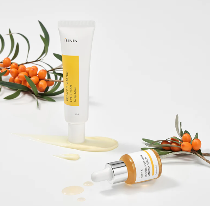 iUNIK/ Propolis Vitamin Eye Cream Set: كريم وسيروم للعين بخلاصة البروبوليس