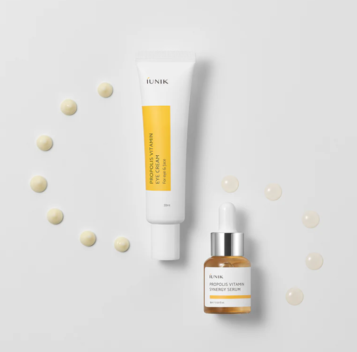 iUNIK/ Propolis Vitamin Eye Cream Set: كريم وسيروم للعين بخلاصة البروبوليس