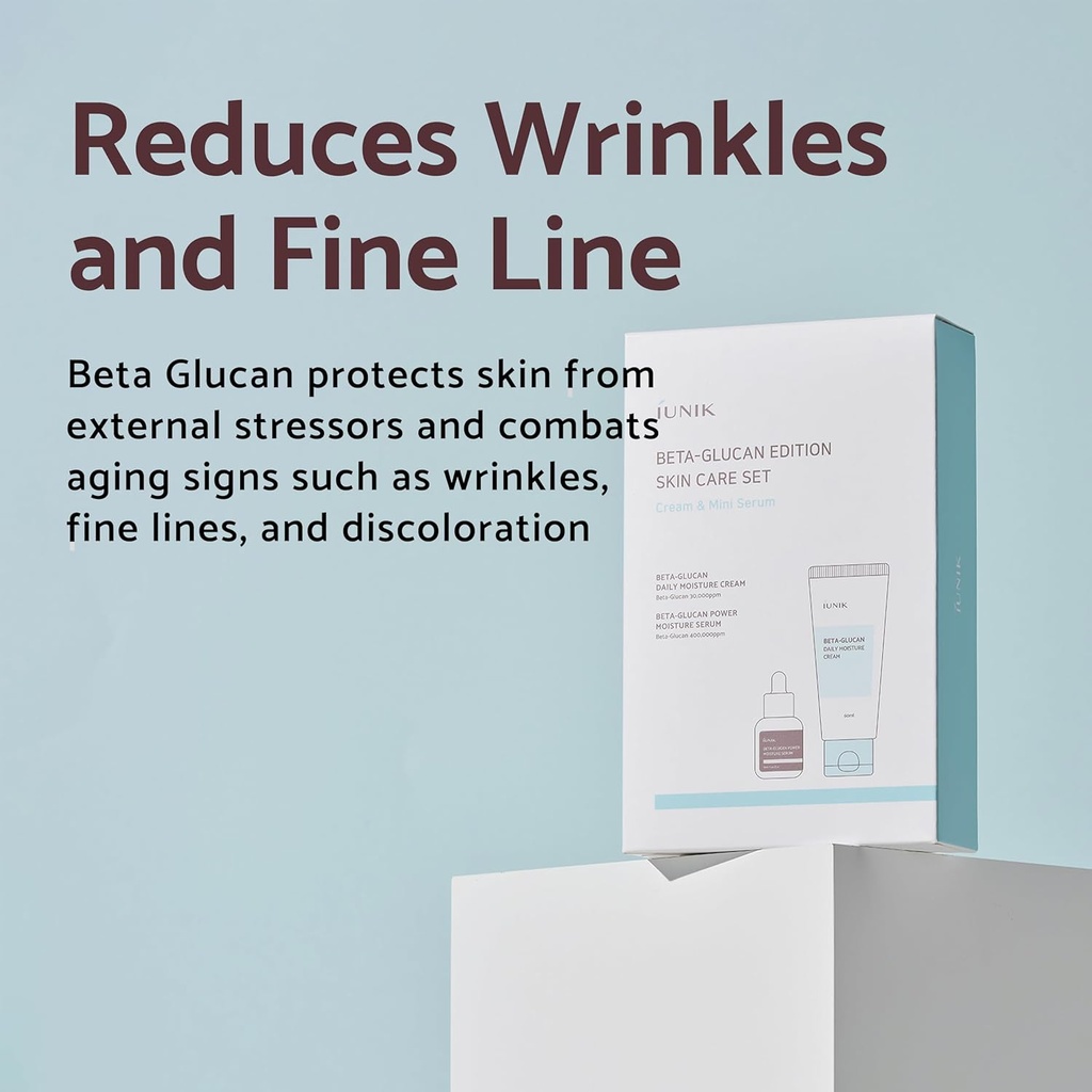 iUNIK Beta-Glucan Edition Skincare Set: مجموعة العناية بالبشرة كريم و سيروم من آي يونيك