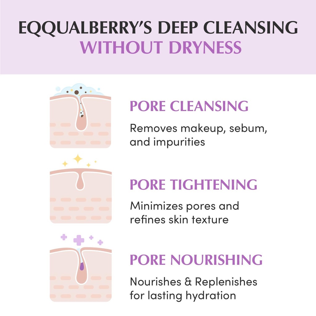 EQUALBERRY/ Purple Rice Pore Smoothing Cleansing Oil 200ml: ايكول بيري غسول زيتي بالارز البنفسجي لتقليل المسام