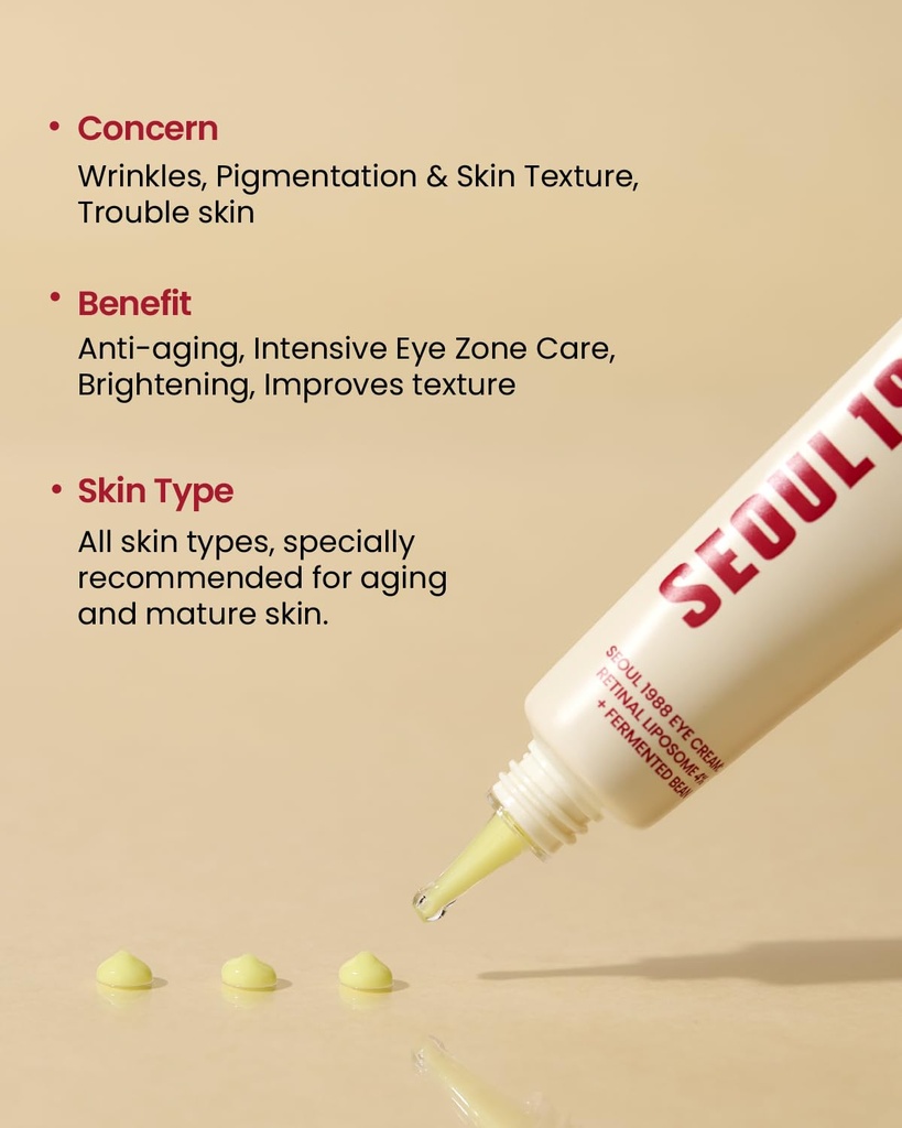 K-SECRET/ Seoul 1988 Eye Cream Retinal Liposome 4% 30ml: كي سيكرت كريم ريتينال لايبوسوم لتجاعيد وتصبغات العيون