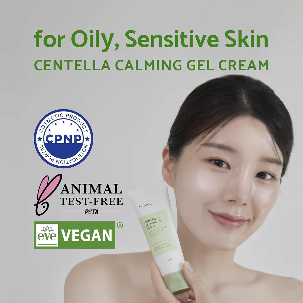 iUNIK/ Centella Calming Gel Cream 60ml: اي يونيك كريم جل مهدئ للبشرة بخلاصة السنتيللا