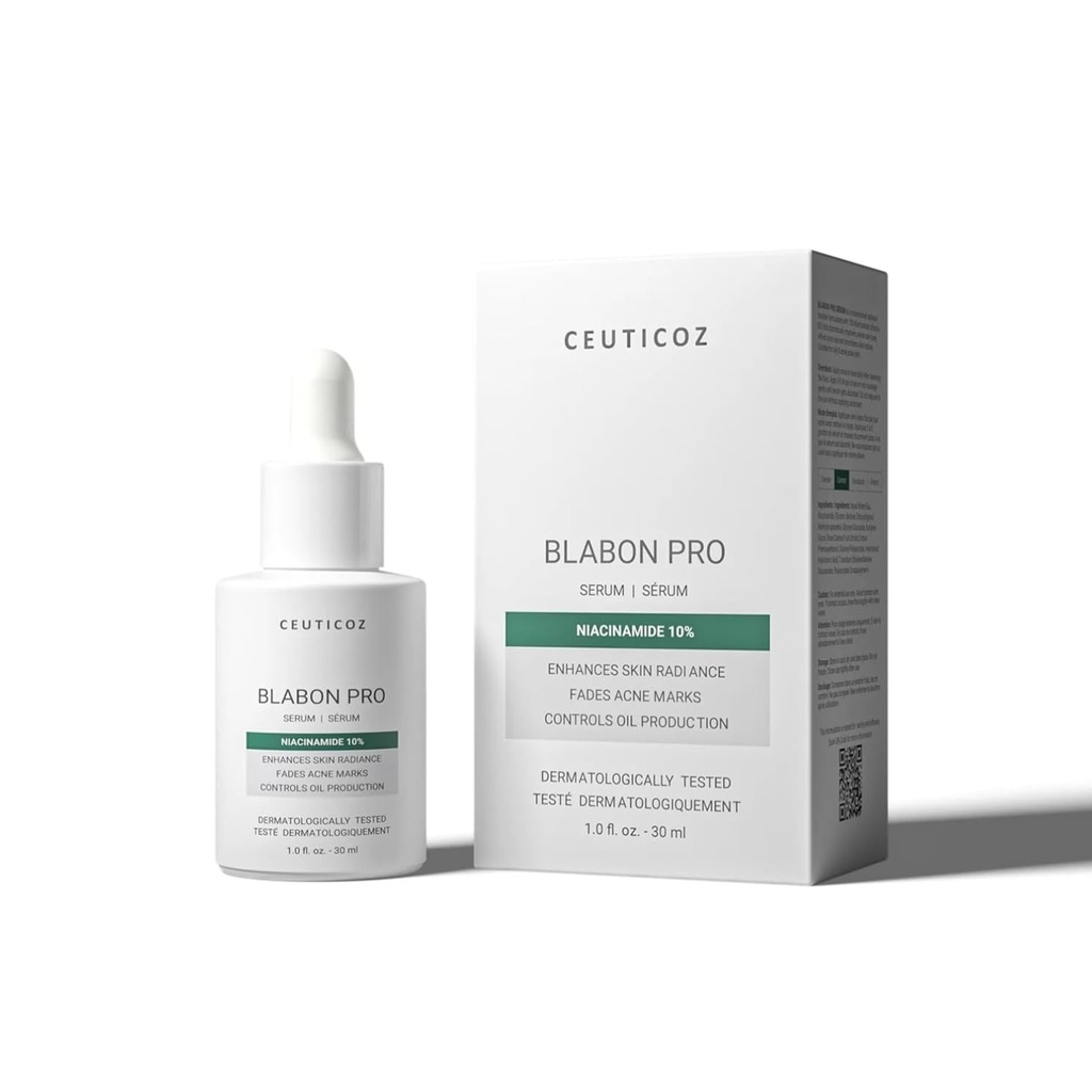 Ceuticoz/ Blabon Pro 10% Niacinamide Serum 30ml: سيروم نياسينمايد للتنظيم افراز الدهون وتقليص المسامات وتفتيح التصبغات