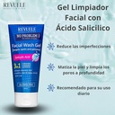 Revuele/ Facial Wash Gel 200ml: ريفيولي غسول الوجه 3 في 1 بمستخلص الساليسيليك