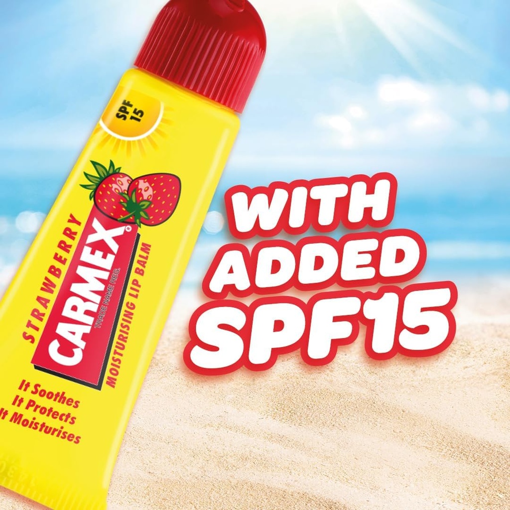 Carmex/ Strawberry Moisturizing Lip Balm 10g: كارمكس مرطب الشفاه بالفراولة