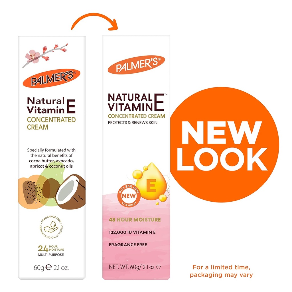 PALMERS/ Natural Vitamin E Concentrated Cream 65ml: كريم فيتامين ي المركز للعناية بالبشرة