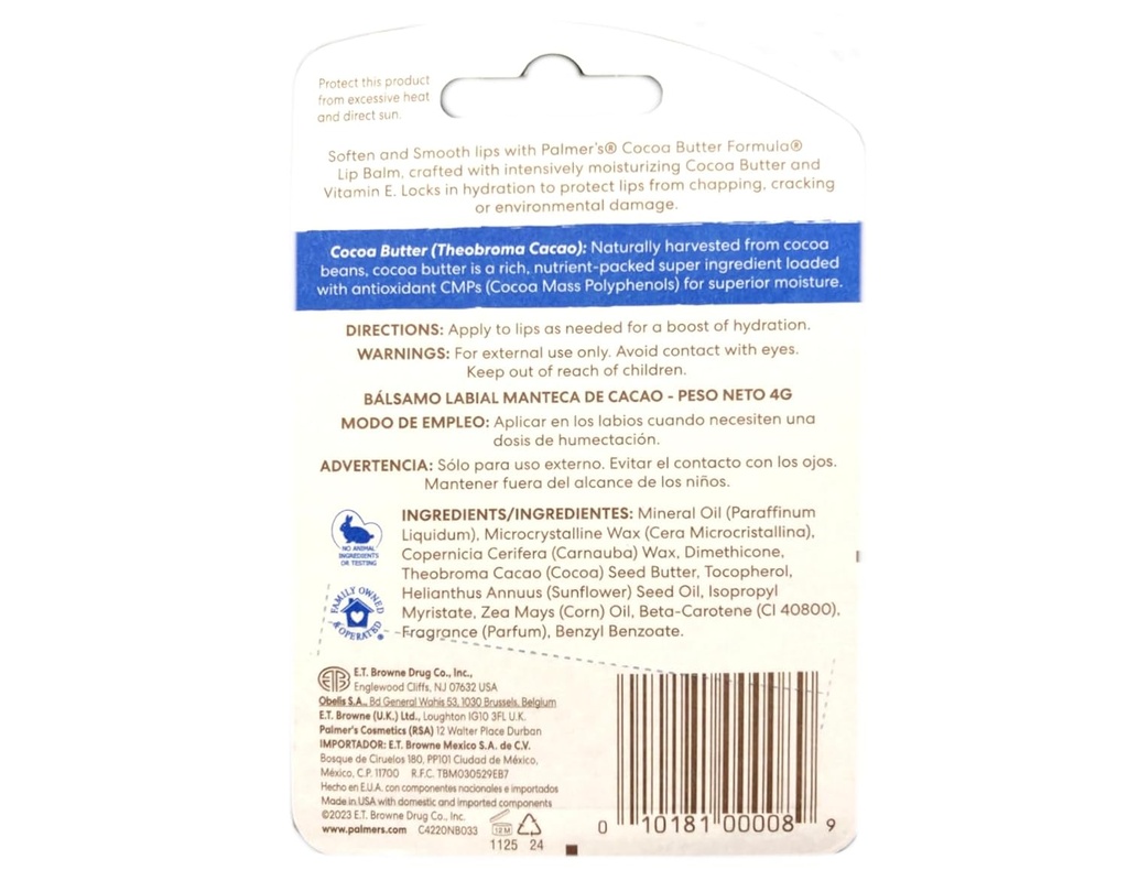 PALMERS/ COCCOA Butter Original Ultra Moisturizing Lip Balm 4g : بالمرز مرطب شفاه مع عامل حماية من الشمس