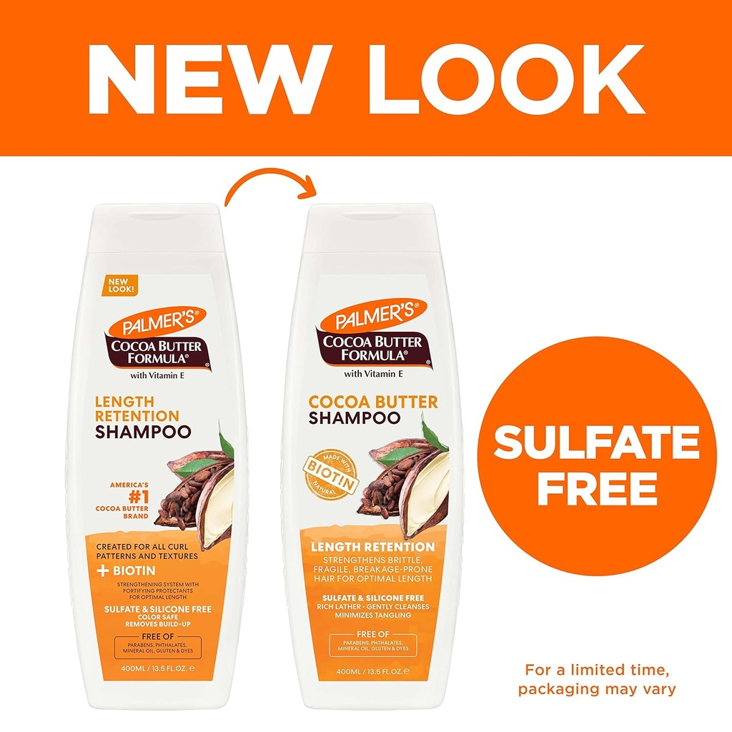 PALMERS/Cocoa Butter Length Retention Shampoo 400ml: شامبو بالمرز بزبدة الكاكاو