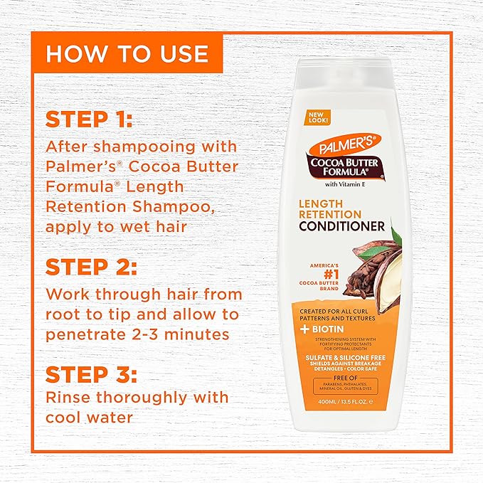 PALMERS/Cocoa Butter Length Retention Conditioner 400ml: بلسم الشعر من بالمرز بزبدة الكاكو