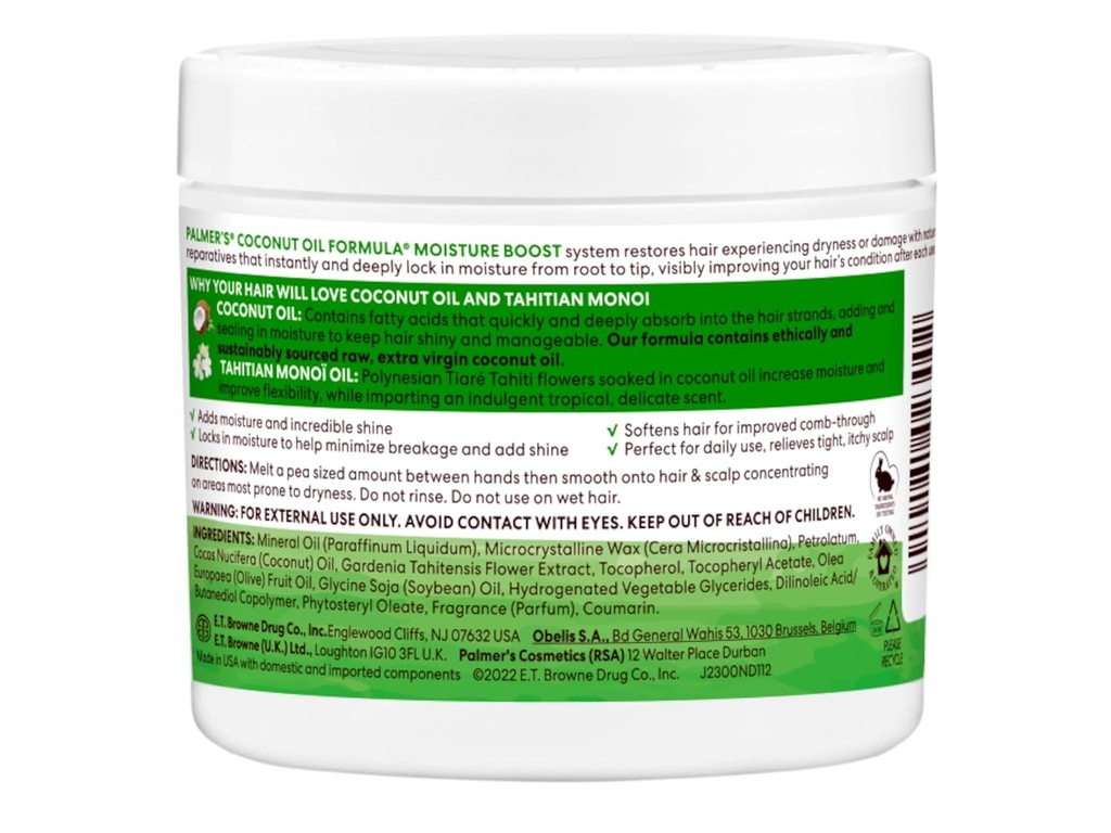 PALMERS/ Coconut Oil Moisture Gro Shining Hairdress 250g : بالمرز كريم جوز الهند لتصفيف الشعر