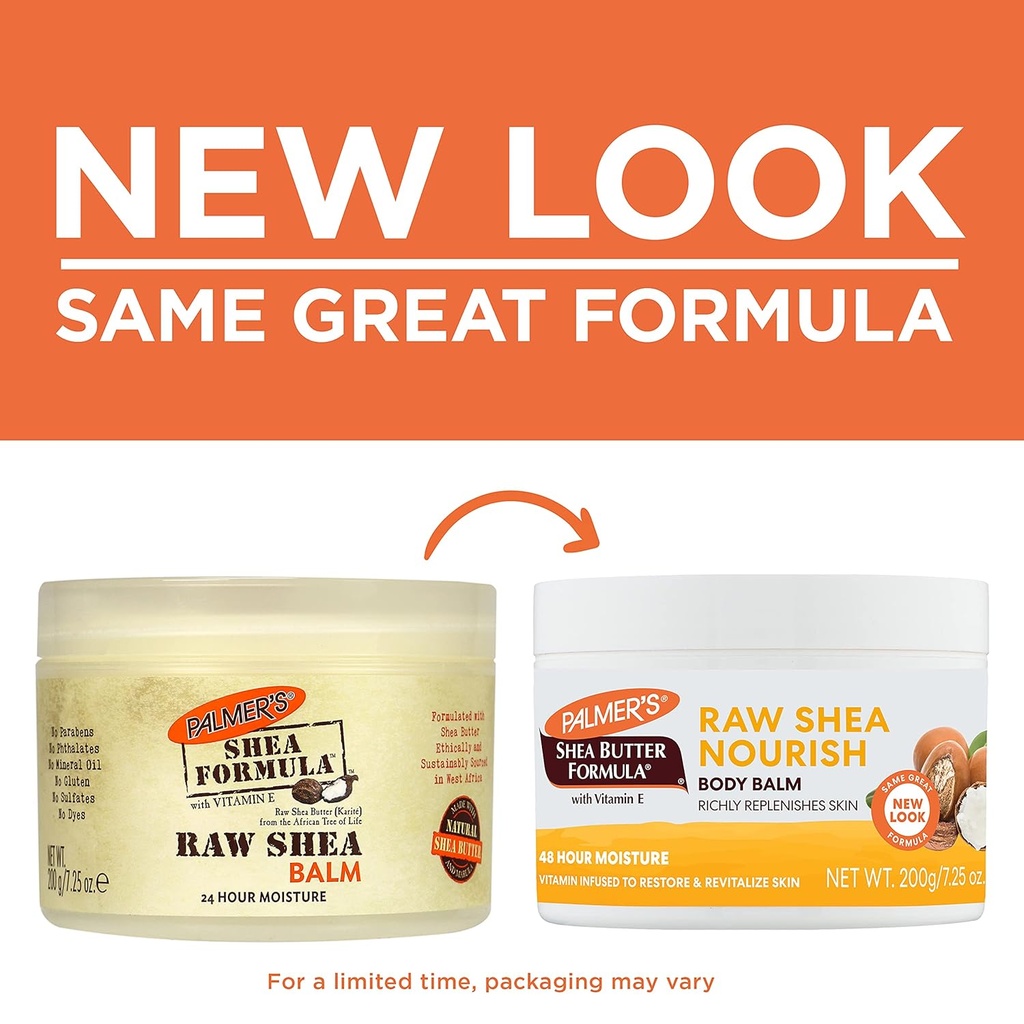 PALMERS/ Shea Butter Formula Raw African Shea Butter Balm, Nourishing Body Moisturizer 200g : بالمرز كريم زبدة الشيا لترطيب البشرة