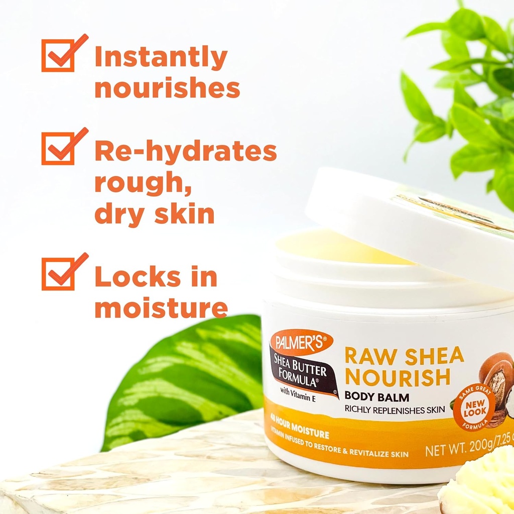 PALMERS/ Shea Butter Formula Raw African Shea Butter Balm, Nourishing Body Moisturizer 200g : بالمرز كريم زبدة الشيا لترطيب البشرة