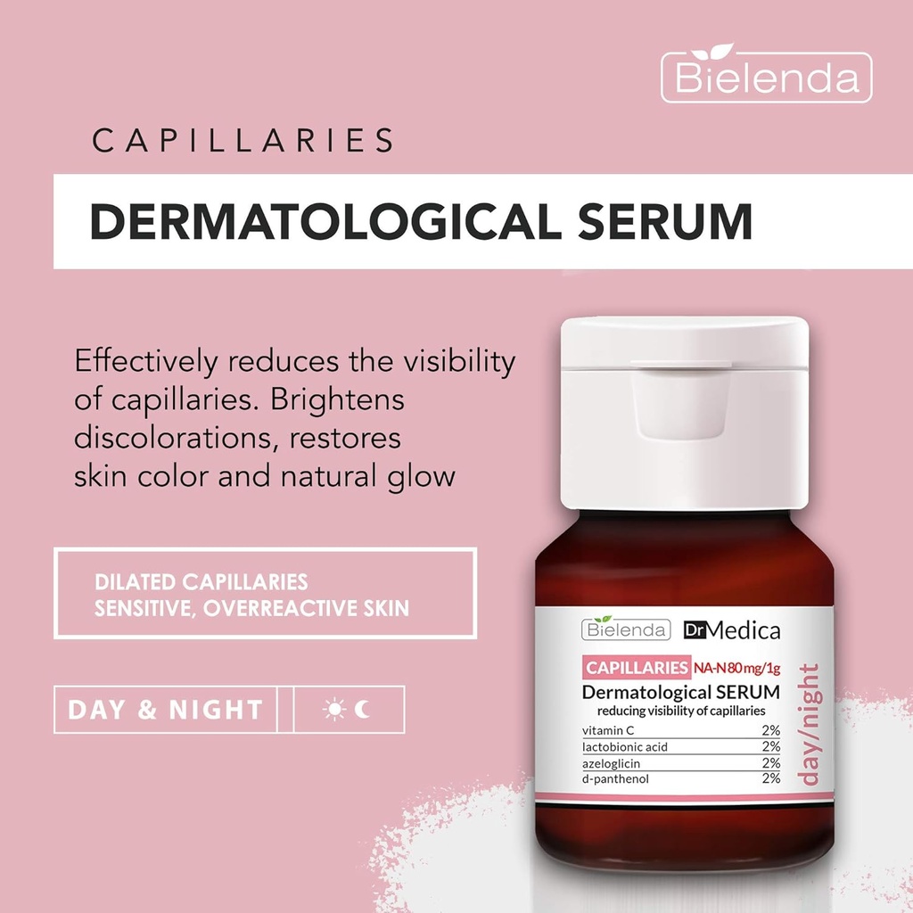 🌱 Bielenda/ Bielenda Dr Medica Dermatological Capillaries Serum reducing redness 30 ml: