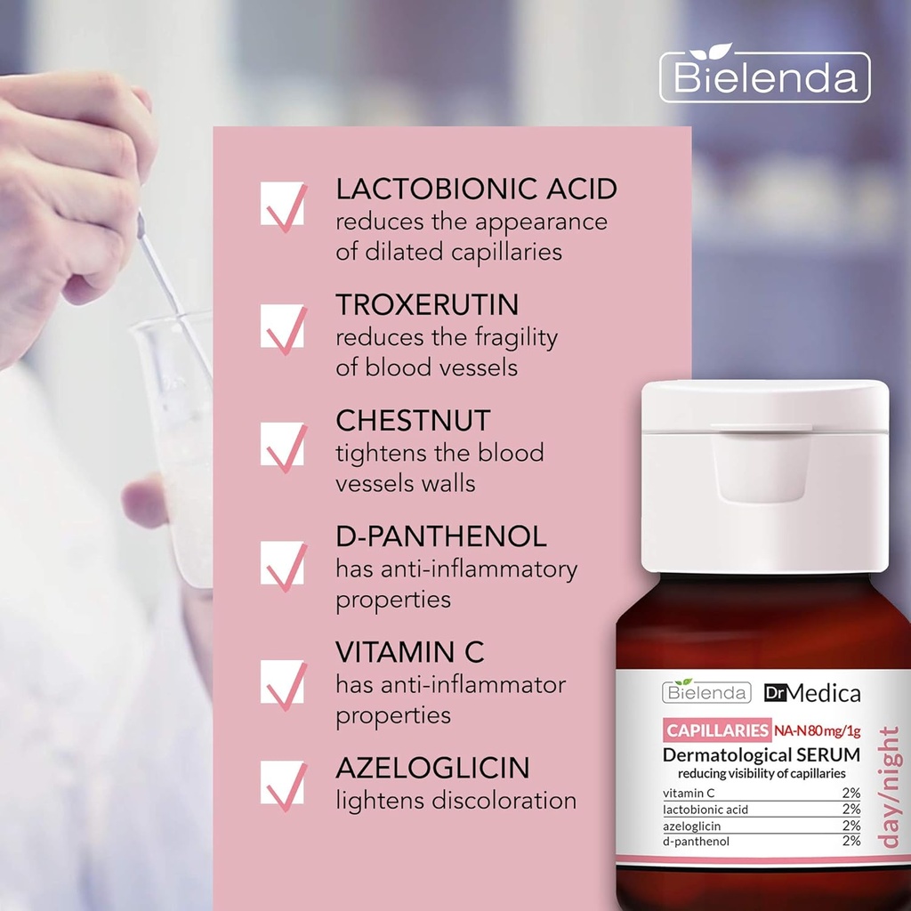 🌱 Bielenda/ Bielenda Dr Medica Dermatological Capillaries Serum reducing redness 30 ml: