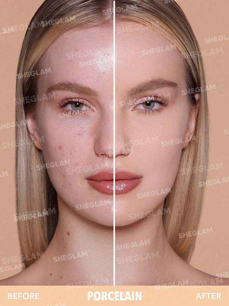 SHEGLAM/ 1pc of each Skin-Focus High Coverage Powder Foundation / باودر فاونديشن من شيكلام