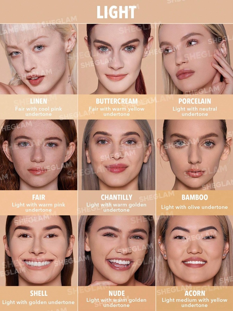 SHEGLAM/ 1pc of each Skin-Focus High Coverage Powder Foundation / باودر فاونديشن من شيكلام