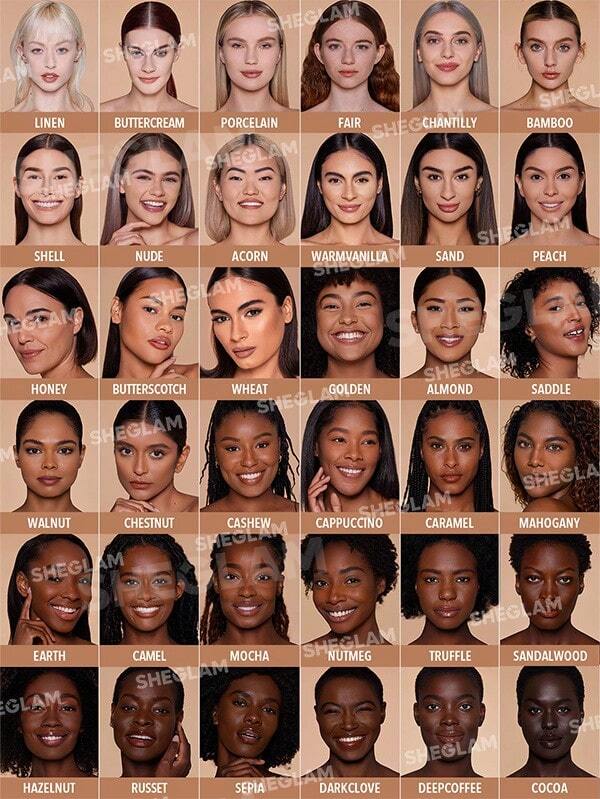 SHEGLAM/ 1pc of each Skin-Focus High Coverage Powder Foundation / باودر فاونديشن من شيكلام