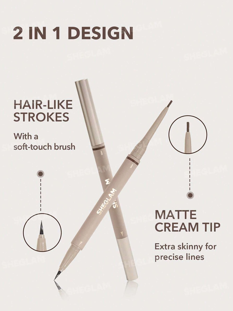 SHEGLAM/ 4pcs Brows On Demand 2-In-1 Brow Pencil :