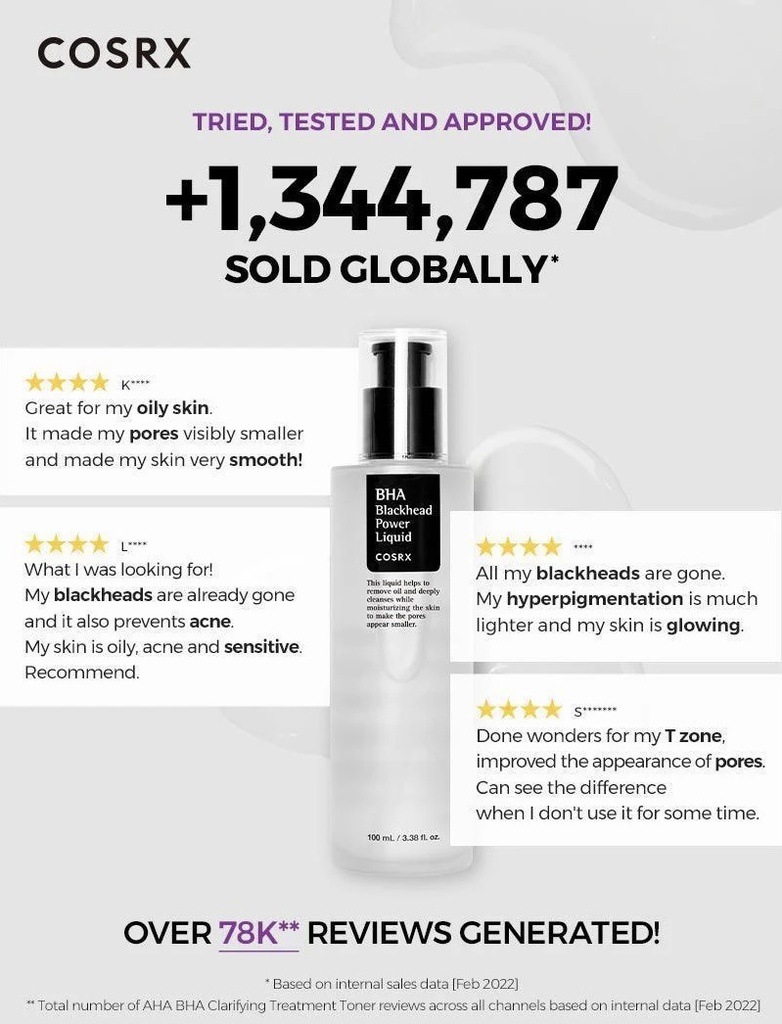 COSRX/ BHA Blackhead Power Liquid 100ml : كوزركس تونر للروؤس السوداء