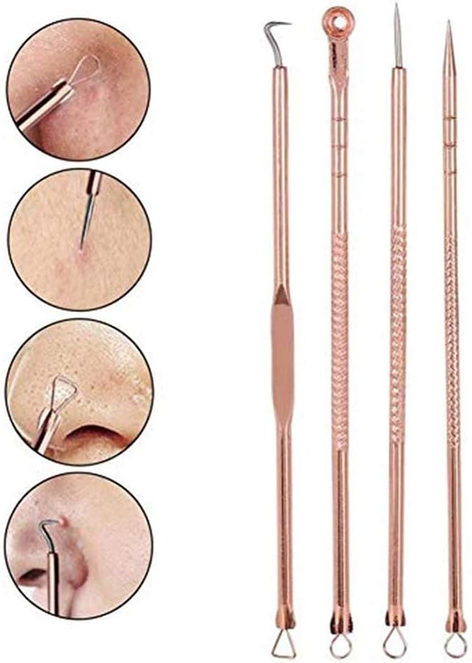 4Pcs Blackhead Remover Pimple Tool Kit : مجموعة أدوات إزالة الرؤوس السوداء والبثور المكونة من 4 قطع: