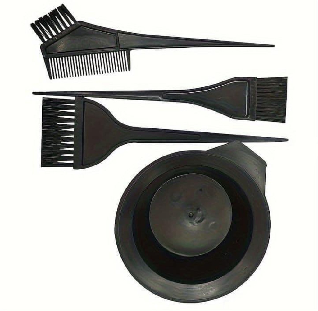 طاسة صبغ الشعر مع ثلاث فرشات