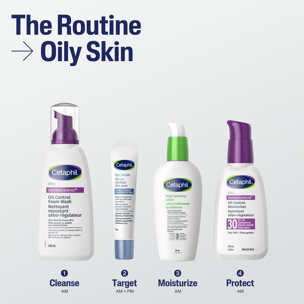 Cetaphil/ PRO Dermacontrol Oil Control Foam Wash 236ml : سيتافيل غسول برو ديرما الرغوي للبشرة الدهنية