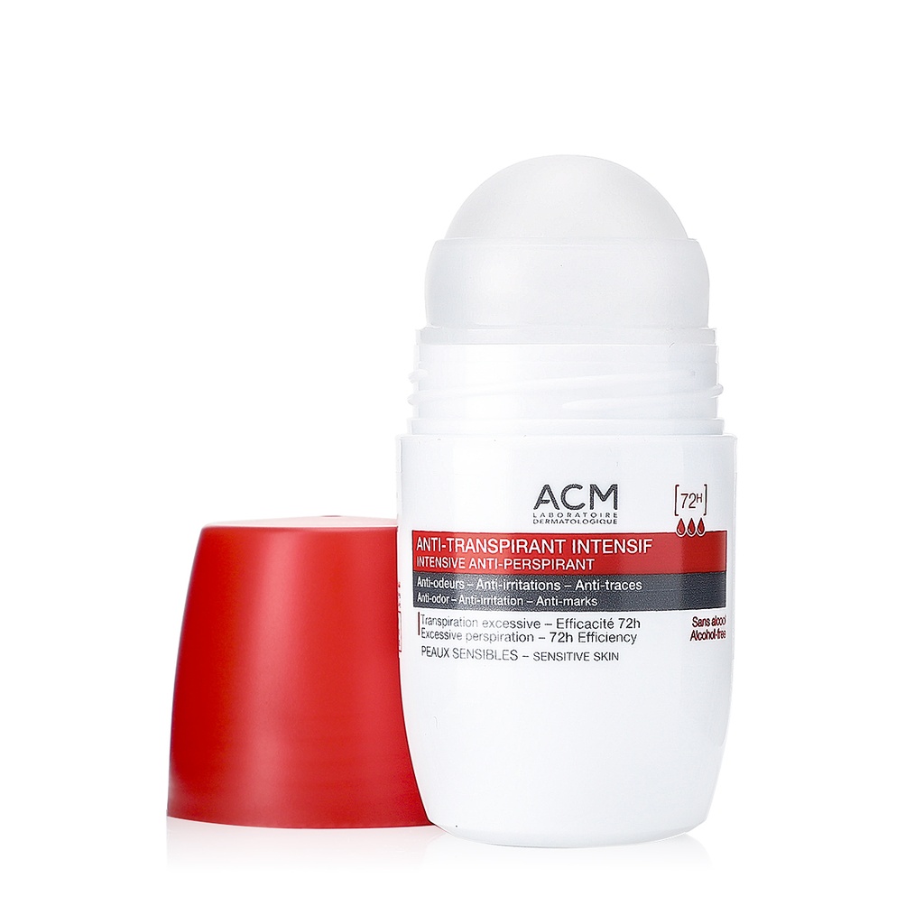 ACM/ Intensive Anti-Perspirant Deodorant Roll-On 72H 50ml: رول مزيل ومضاد التعرق المكثف بفعالية 72 ساعة