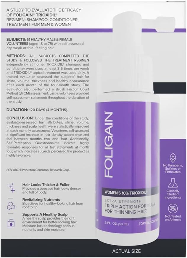 Foligain/ women treatment 10% trioxidil 59ml: علاج فوليكين لاستعادة نمو الشعر للنساء مع ترايوكسيديل