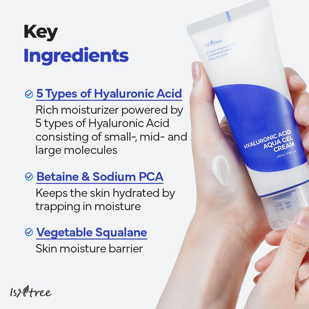 IsNtree/ Hyaluronic Acid Aqua Gel Cream 100ml: ايسنتري كريم الجل المائي بحامض الهايلرونك