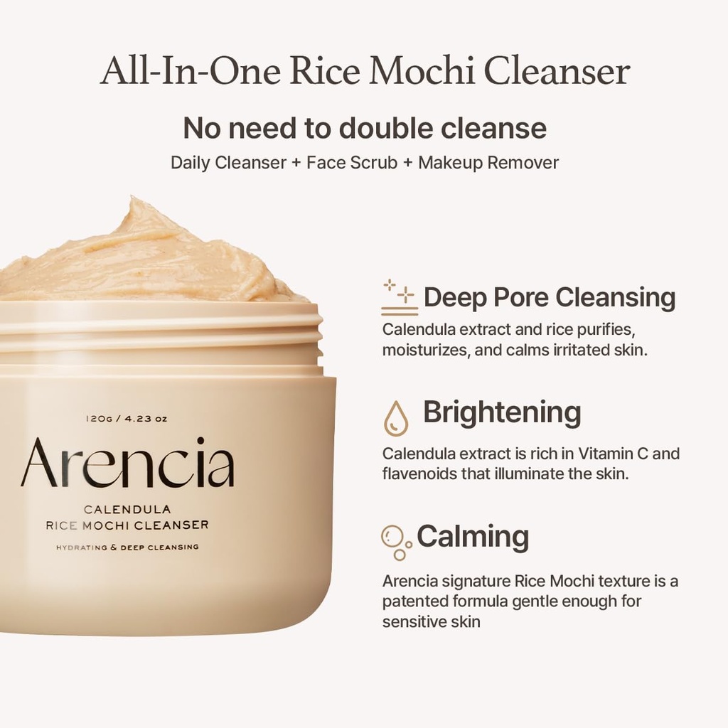 Arencia/ Calendula Rice Mochi Fresh Cleanser : غسول ارينسيا الطبيعي للبشرة