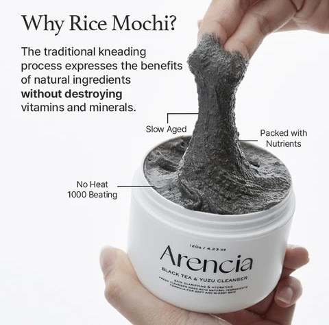 Arencia/ Black Tea Rice Mochi Cleanser 120g: