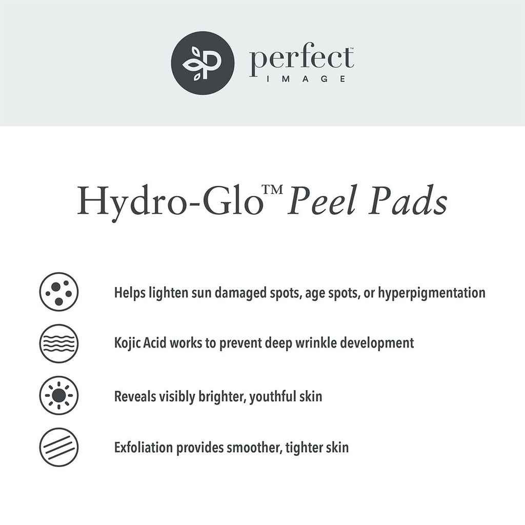 Perfect Image/ Hydro-Glo Peeling Pads Tone 30 Pads: شرائح التقشير للتفتيح ومعالجة التصبغات من بيرفكت امج