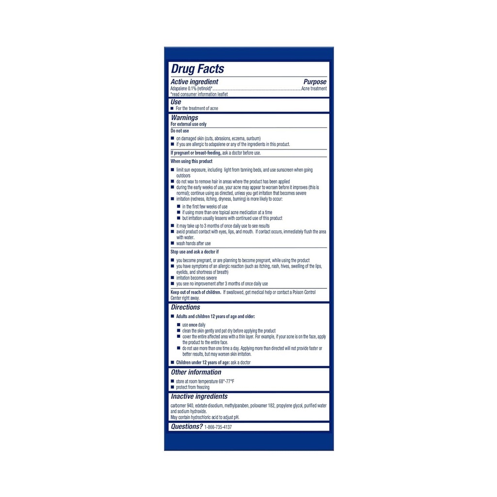 Differin Acne Treatment Gel 0.1% Adapalene 15g: عصارة ديفرين لعلاج حب الشباب
