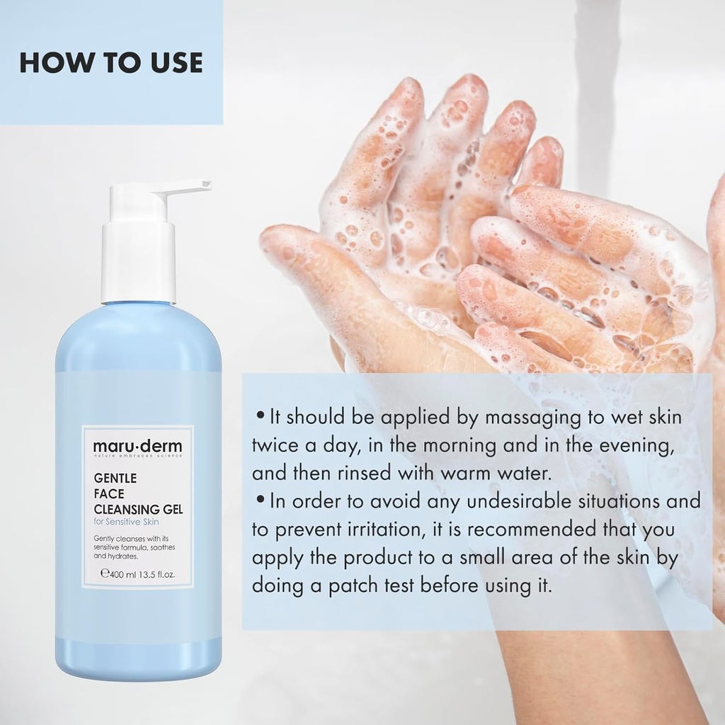 MaruDerm/ Gentle Face Cleansing Gel for sensetive skin 400ml: غسول جل للبشرة الحساسة
