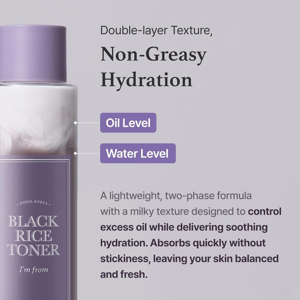 I'm from/ Black Rice Toner for Oily Skin: