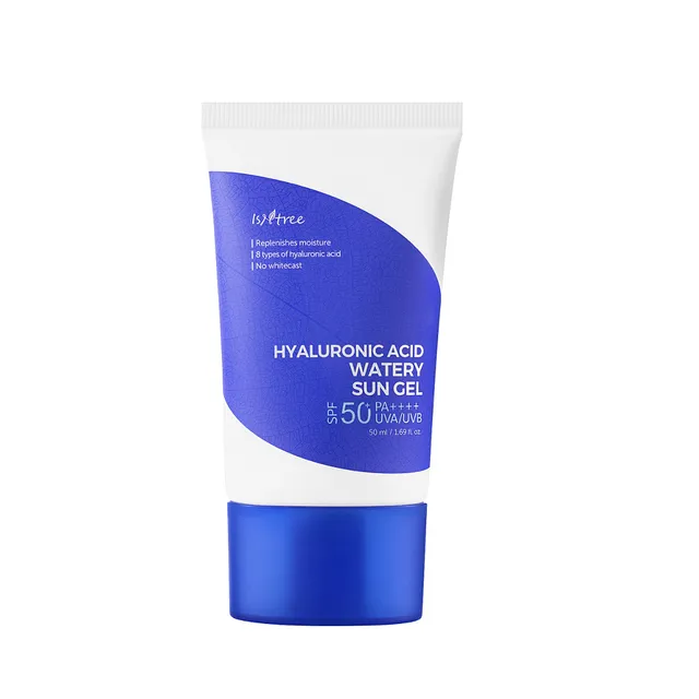 ISNTREE/ Hyaluronic Acid Watery Sun Gel SPF50+ 50ml:  واقي شمس ايسن تري الكوري بالهايلرونك