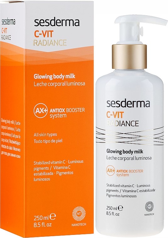 SESDERMA/ Vit-C Radiance Glowing Body Milk Lotion 250ml : مرطب فيتامين سي للجسم من سيسديرما