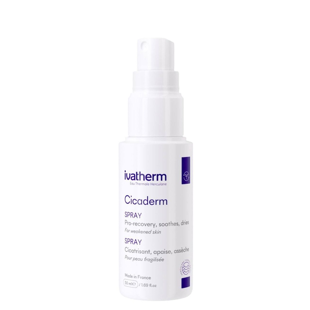 IVATHERM/ Cicaderm - Spray 50ml: بخاخ سيكاديرم من ايفاثيرم مرمم ومعالج البشرة من الحروق وجلسات الليزر والمقشرات