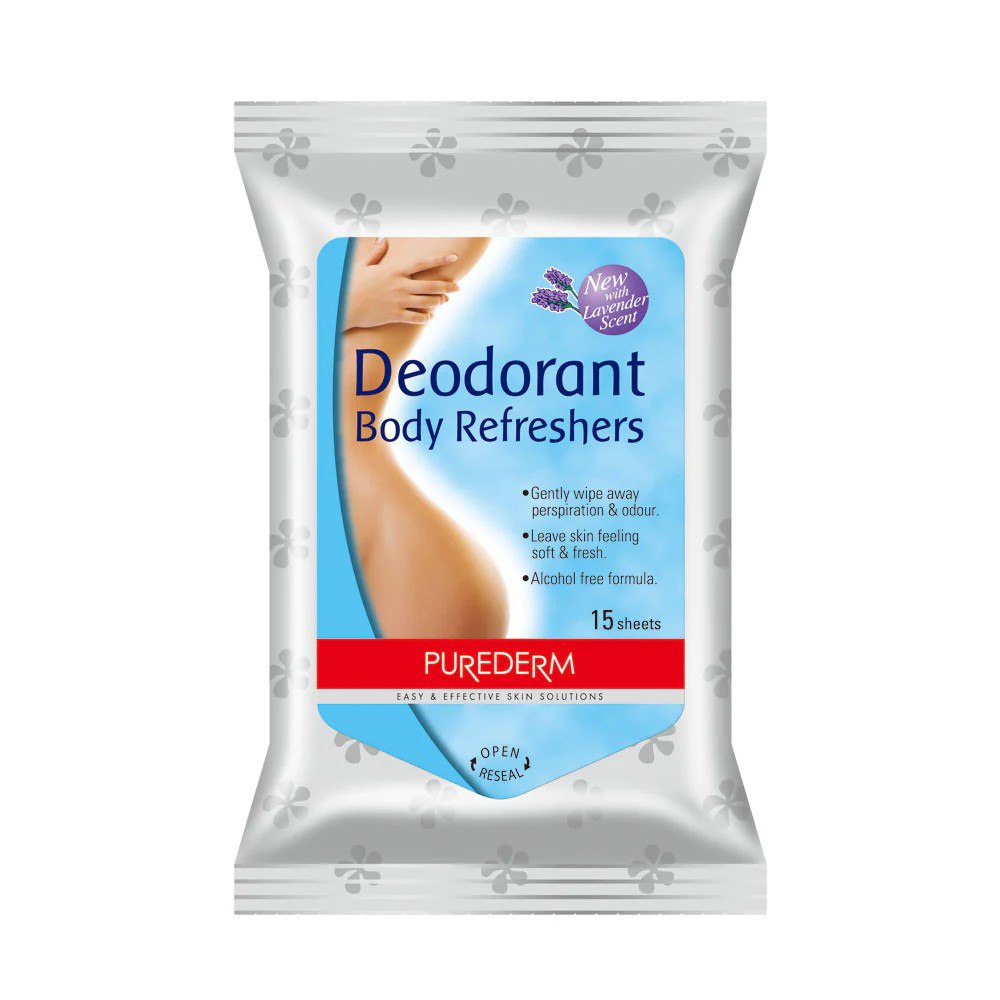 [Variable/063] PUREDERM/ Deodorant Body Refresher: مناديل بيورديرم لازالة العرق