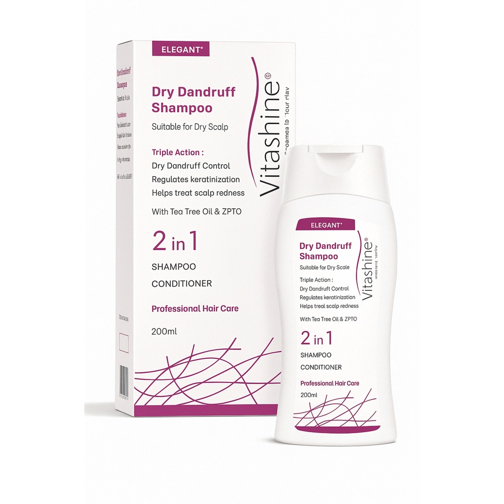 [ELG/011] Elegant/ Vitashine Dry Anti Dandruff Shampoo 2 in 1:  شامبو مضاد القشرة الجافة مع كوندشنر خفيف القوام