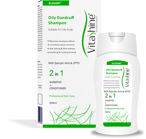 [ELG/012] Elegant/ Vitashine 2 in 1 Oily dandruff shampoo and Conditioner - 200ml : ايليكانت فيتاشاين شامبو مع بلسم مضاد للقشرة الدهنية 