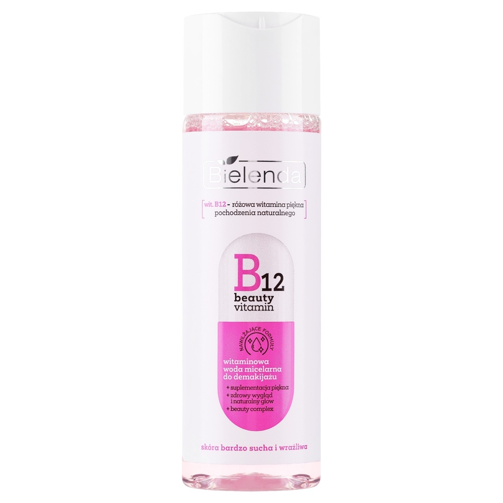 [BEL/008] 🌱 Bielenda/ Vitamin B12 micellar water for makeup removal: فيتامين ب١٢ ماء ميسيلار لأزالة المكياج من بيلندا