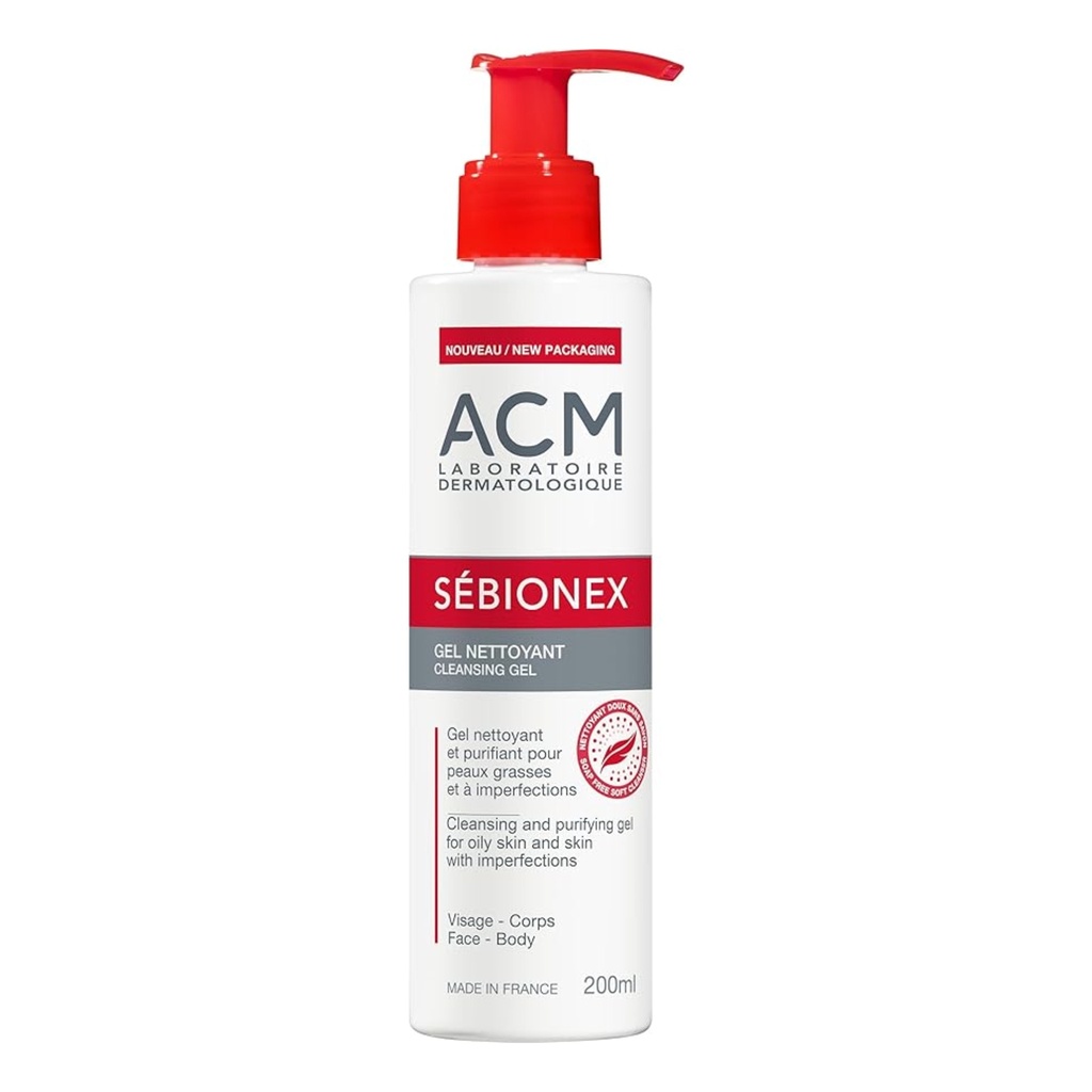 [ACM/087] ACM/ Sebionex - Cleansing gel 200ml:اي سي ام غسول جل سيبونكس للبشرة الدهنية