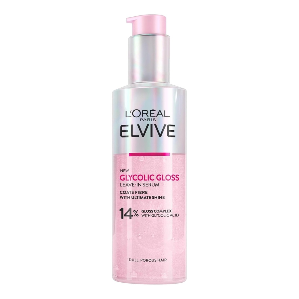 LOreal Paris/ Elvive Glycolic Gloss Leave-In Serum: سيروم الشعر لوريال باريس كلايكوليك كلوس