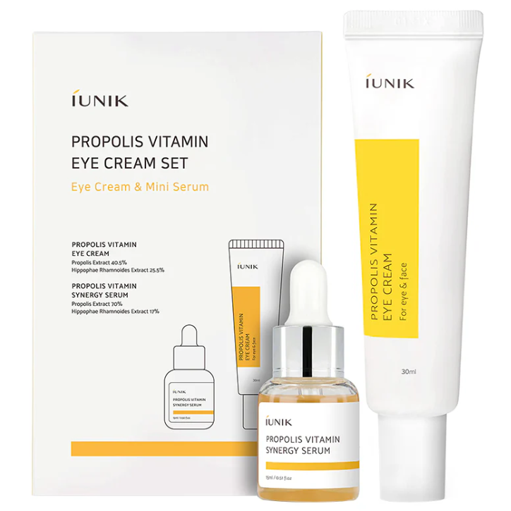 [UNK/003] iUNIK/ Propolis Vitamin Eye Cream Set: كريم وسيروم للعين بخلاصة البروبوليس