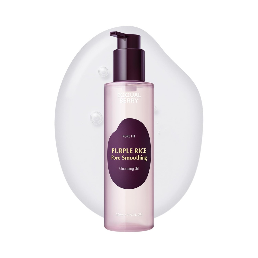 [EQB/003] EQQUALBERRY/ Purple Rice Pore Smoothing Cleansing Oil 200ml: ايكول بيري غسول زيتي بالارز البنفسجي لتقليل المسام