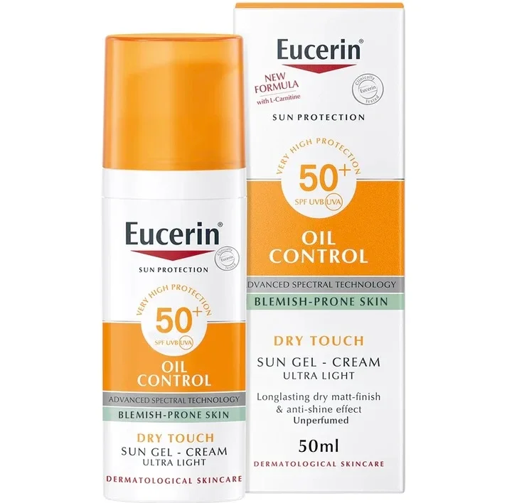 [UCRN/009] Eucerin/ Oil Control Sun Gel-Cream SPF 50+ 50ml : يوسيرين واقي شمس جل كريم للبشرة الدهنية