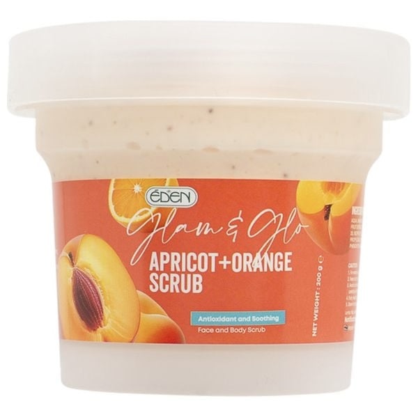 [EDN/001] Eden/ Glam & Glow Apricot + Orange Scrub 200g : ادين جل مقشر الجسم بالخوخ والبرتقال