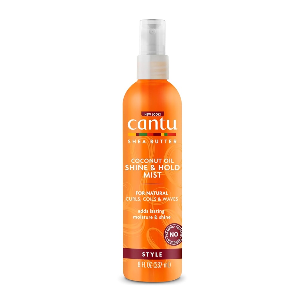 Cantu/ Coconut Oil Shine & Hold Mist with Shea Butter for Natural Hair 237g : كانتو بخاخ زيت جوز الهند مع زبدة الشيا للشعر